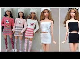 Barbie Elbise Yapimi Diy Coraptan Kendin Yap 5 Dakikada Hallet Barbie Kiyafetleri Youtube Barbie Giysileri Elbise Yapimi Barbie