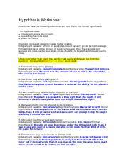 A hypothesis has classical been referred to as an educated guess. Writing A Hypothesis Docx Hypothesis Worksheet Directions Take The Following Inferences And Turn Them Into Formal Hypotheses Oanswertheproblem Example Course Hero