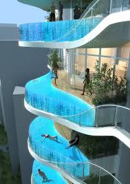 via gizmodo this building s balconies are actually swimming pools http gizmodo com 5897961 this building balconies ar balkonzwembad architectuur zwembaden