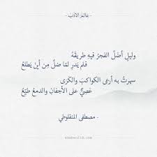 وليل أضل الفجر فيه طريقه مصطفى المنفلوطي عالم الأدب Poem Quotes Beautiful Words Arabic Poetry