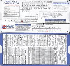 Details About Air Duct Sizing Calculator Slide Chart Hvac