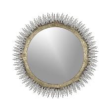 Crate Barrel Clarendon Brass Small Round Wall Mirror Aptdeco