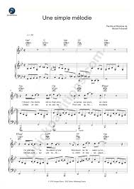 Mais un soir tu es partie pour une autre musique me laissant seul sur une note amère et nostalgique et si le temps a effacé tes. Une Simple Melodie Piano Sheet Music Michel Polnareff Digital Sheet Music