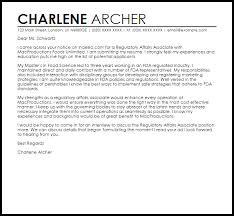 Regulatory Affairs Associate Cover Letter Sample Cover Letter Templates Examples