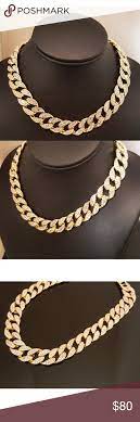Men S Gold Diamond Iced Out Short Choker Chain Gold Chains For Men Gold Choker Mens Chain Necklace