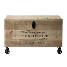 Baul De Madera Con Ruedas An 70 Cm Milton Wooden Trunks Small Storage Basket Wooden Chest