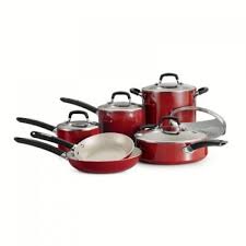 Cookware Sets On Sale Tramontina Set 11 Piece Ceramic Pots Pans With Lids Red Ceramic Cookware Set Ceramic Cookware Cookware Set Stainless Steel