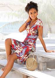 Finden sie ihr neues sommerkleid jetzt bei navabi. Lascana Sommerkleid Mit V Ausschnitt Kurze Armel Online Kaufen Otto
