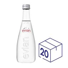 Evian millenium 2000 large glass tear drop sealed water bottle special edition. Evian Natural Mineral Water Glass 330ml Pack Of 20