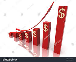 Red Stock Chart Golden Us Dollar Stock Illustration 69500983