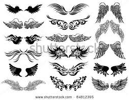 Black And White Angel Wings Tattoo Designs Wings Tattoo Vector Set By Miro Art Studio Via Shutterstock Desenhos De Tatuagem De Asas Tatuagem Asas De Anjo Tatuagem Inspiradora