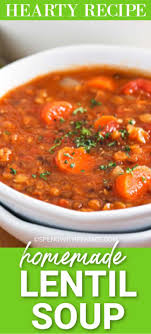 Homemade Lentil Soup Full Of Hearty Vegetables Spend With Pennies In 2020 Homemade Lentil Soup Healthy Soup Recipes Lentil Recipes