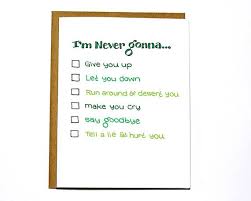 Rick Astley Funny Valentines Day Card Never Gonna Give You Up Funny Valentine Funny Valentines Cards Valentines Cards