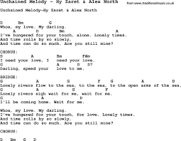 Song Unchained Melody By Hy Zaret Alex North With Lyrics For Vocal Performance And Accompanimen Ukulele Chords Songs Unchained Melody Song Lyrics And Chords