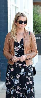 Leather Jacket Wrap Dress W Suede Boots Fall Outfit Stylish Leather Jacket Wrap Dress Outfit Fall Dress Outfit