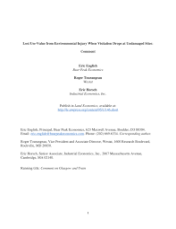 PDF) Lost Use-Value from Environmental Injury When Visitation Drops at  Undamaged Sites: Comment