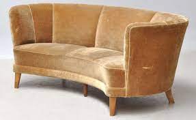 Danish 1930s 1940s Banana Form Sofa 1stdibs Com Upholstered Loveseats Upholstered Sofa Love Seat