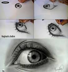 Karakalem Adim Adim Goz Cizimleri Gercekci Ve Renkli Guzel Sozler Eye Drawing Realistic Drawings Eye Art