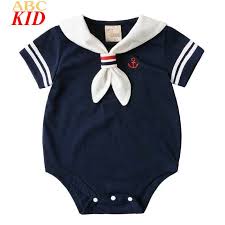 click to buy summer new design baby romper short sleeve navy white sailor collar rompers infants baby boy clothes newborn sailor baby newborn boy clothes