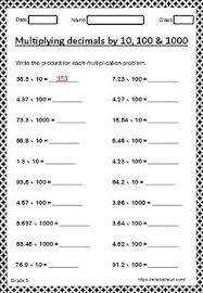 You can create printable tests and worksheets from these grade 5 decimals questions! Decimal Multiplication Worksheet For Grade 5 By Pixelthemes Tpt