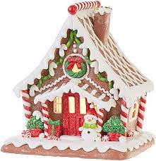 The iconic lighted ceramic tree will always be the original heirloom but there's always room for one more and this lighted house is it. Amazon Com Glitter Red White Lighted Gingerbread House 8 5 X 4 Foam Decorative Tableto Gingerbread House Gingerbread House Designs Christmas Gingerbread House