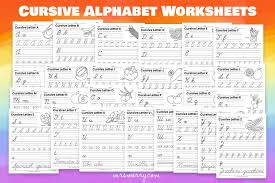 Use the printable and free cursive words worksheets and practice more and more. 26 Cursive Alphabet Writing Worksheets From A To Z Mrs Merry