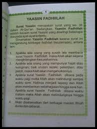 Dengan membaca surat yasin, bisa dipermudah ajalnya dan dianggap sebagai mati syahid; Jual Terlaris Buku Surah Yasin Fadhilah Di Lapak Vaganza Shop Bukalapak