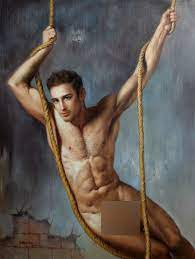 Amazon.com: Único arte imprime sexy desnudo masculino pintura arte hombres  jugando cuerda taladro para decoración de pared (18 x 24 pulgadas,  enmarcado) : Hogar y Cocina