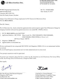 You can provide this information on the cover sheet and not in the . C156xfa Microwave Oven Cover Letter Center For Devices And Radiological Health Fda Lg Electronics Usa
