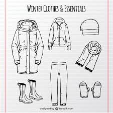Download Selection Of Hand Drawn Comfortable Winter Clothes For Free How To Draw Hands Winter Outfits Drawing Clothes