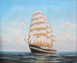 Sailing ships of the time had only one mast, usually with just a single, large square sail. China Art Painting Of Sailing Ship On Sea China Landscape Painting And Hand Painted Price