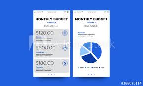 Monthly Budget App Ui Ux Screens With Pie Chart Buy This