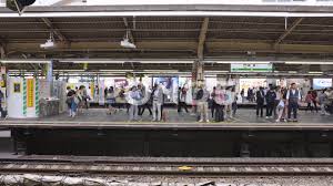 Approaching Tokyo Subway Train Eye Level Shot Stock Footage Ad Subway Train Approaching Tokyo Tokyo Subway Subway Train Subway