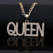 Royal Ice King Or Queen Chain Necklace Pendant In 2021 Gold Necklace Women Long Chain Necklace Hip Hop Jewelry