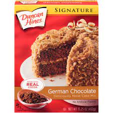 Love the easy german chocolate cookies with german chocolate cake mix but to make it even easier, i use duncan hines or betty crocker. Duncan Hines Signature Perfectly Moist German Chocolate Cake Mix 15 25 Oz Not Mapped Meijer Grocery Pharmacy Home More