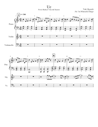 🎵i'm marina from my piano lesson.here is an easy piano sheet music video of the song shallow by lady gaga, bradley cooper. Ue From Haikyuu Sheet Music For Piano Violin Cello Mixed Trio Musescore Com