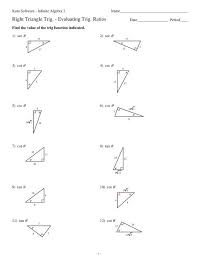 Solving for a side in right triangles with trigonometry. Right Triangle Trig Evaluating Ratios Eastchester High School
