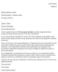 Procurement Specialist Cover Letter Example Icover Org Uk