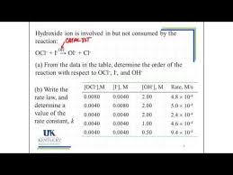 Chemical Kinetics 4 Obtaining A Rate Law From Experimental