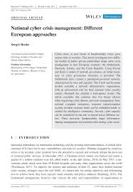 Many a times the education managers themselves approve the budget bills after performing a detailed check. Pdf National Cyber Crisis Management Different European Approaches