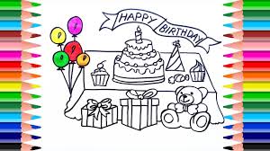 Just thing of the hundreds of things to draw, on birthday cards, just from this simple list! How To Draw Birthday Party For Kids With Cream Cake Candy Gift Box And In 2021 Drawing For Kids Coloring Books Kids Birthday Party