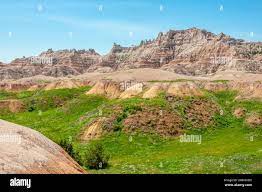 beautiful view of the badlands of South Dakota after sufficient spring and  summer rains Stock Photo - Alamy