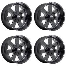 Black 6 Lug Chevy Wheels Set 4 17 Vision 411 Arc Black Milled Rims 17x9 6x135 6x5 5 Ford F150 Gmc 6 Lug Ebay Jeep Wheels Wheel Rims Wheels And Tires