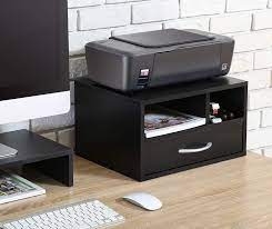 The stand is movable with wheels and can easily be moved around the office for convenience. Desktop Printer Stand Wooden Printer Stands With Drawer Two Tier Printer Fax Stand Space Saving Desktop Organizers Files Storage Organizers Desk Desktop Organizer For Home Organizer Black A1332 Walmart Com Walmart Com
