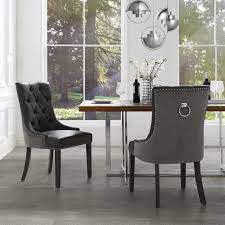 Designer luxury classical dining room chair chairs seat lehn solid wood armchair. George Leather Dining Chair Tufted Nailhead Trim Set Of 2 On Sale Overstock 24239417