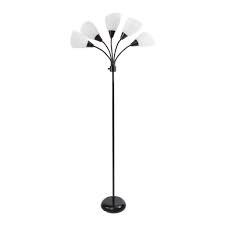 A floor lamp with shelves is a great way to maximize space and add a unique decorative element to your home. Mainstays 5 Light Metal Floor Lamp With White Shade Black Finish Walmart Com Walmart Com