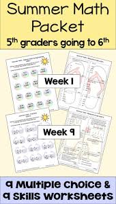 Summer Math Packet For Rising 6th Graders Review Of 5th Grade Math Summer Math Packet Math Packets Summer Math Worksheets