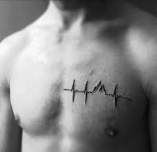 Heart Pulse Tattoo Chest Tattoo Men Small Chest Tattoos Tattoo Designs Men