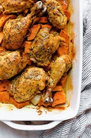 These easy chicken thigh recipes will liven up your dinner table. Turmeric Roasted Chicken And Sweet Potatoes Skinnytaste