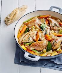 Rezept Geschmorte Maispoularde Mit Weissen Bohnen Maispoularde Lebensmittel Essen Essen